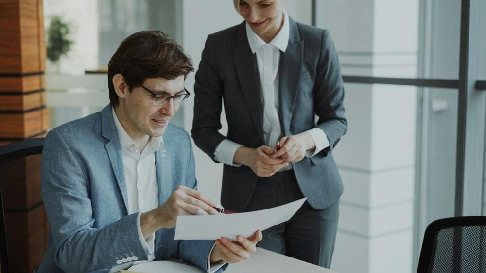 Professional team collaborating in modern office